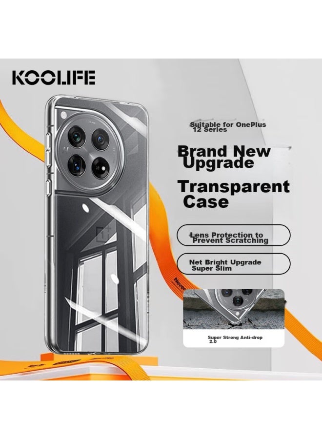 Koolife Case For Oneplus 12, Transparent Soft Shell Protective Cover, Gaming Camera Full Protection, Simple Skin-friendly Fingerprint-resistant Back Cover - Image 1