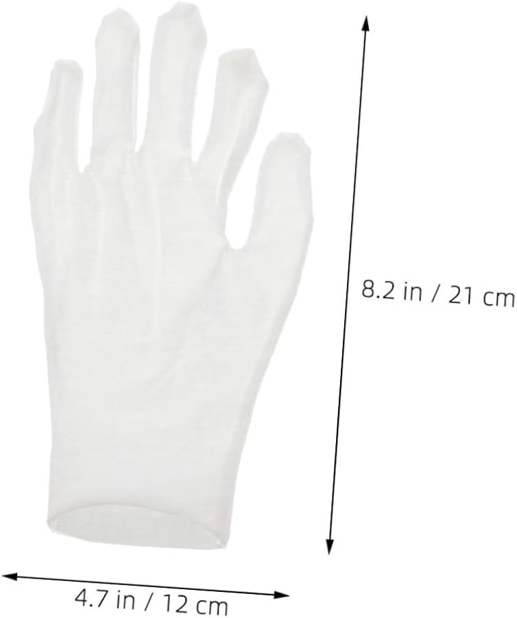 White Cotton Moisturizing Gloves For Dry Hands 12 Pairs For Men And Women - Image 3