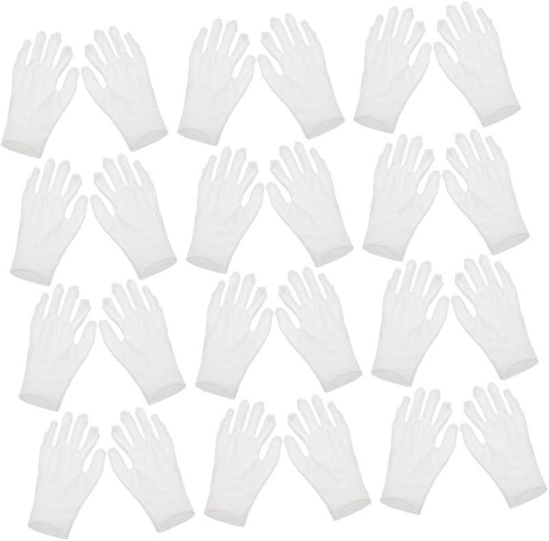 White Cotton Moisturizing Gloves For Dry Hands 12 Pairs For Men And Women - Image 2