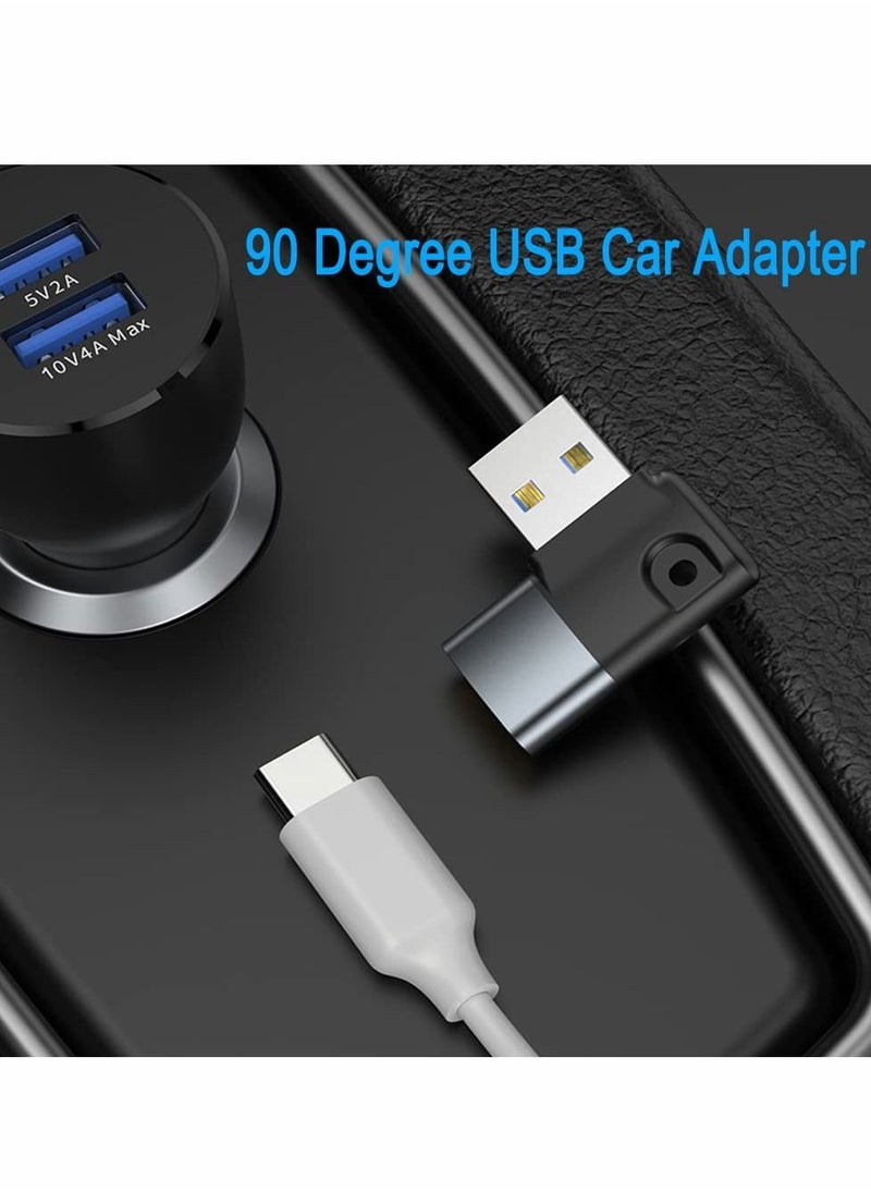 Excefore - 90 Degree USB C to USB A Adapter, Right Angle & Left Angle USB A 3.0 Male to USB Type C 3.1 Female Connector for Laptops, Wall Chargers, Power Banks(4 Pack) - Image 1