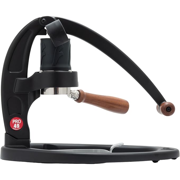 Flair UPDATED 49 PRO (Black)  All manual 49mm lever espresso maker with handled portafilter, pressure gauge and no plastics in brew path - Image 1