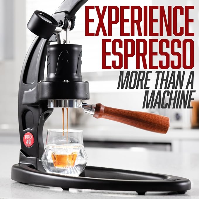 Flair UPDATED 49 PRO (Black)  All manual 49mm lever espresso maker with handled portafilter, pressure gauge and no plastics in brew path - Image 2