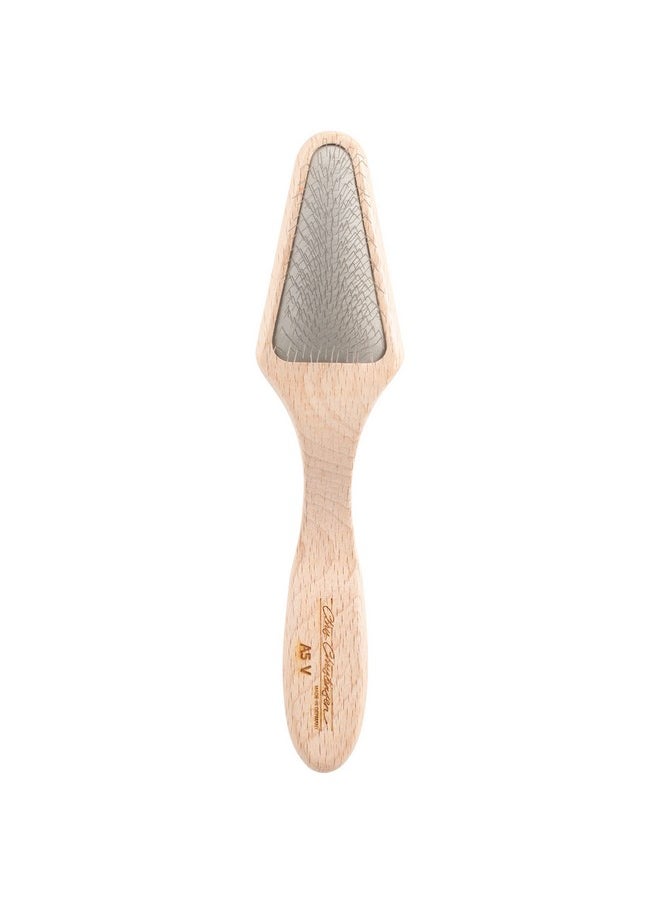 Chris Christensen Dog Brush, Mark V Triangle Slicker Brush, Groom Like A Professional, Stainless Steel Pins, Lightweight Beech Wood Body, Ground And Polished Tips  - Image 1