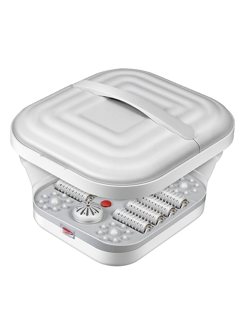CATANES - Electric Roldable Foot Spa Infrared Vibrating Bath Massager Soothing Rollers Collapsible Foot Spa Bath Pedicure with Heat / Greyish White - Image 1