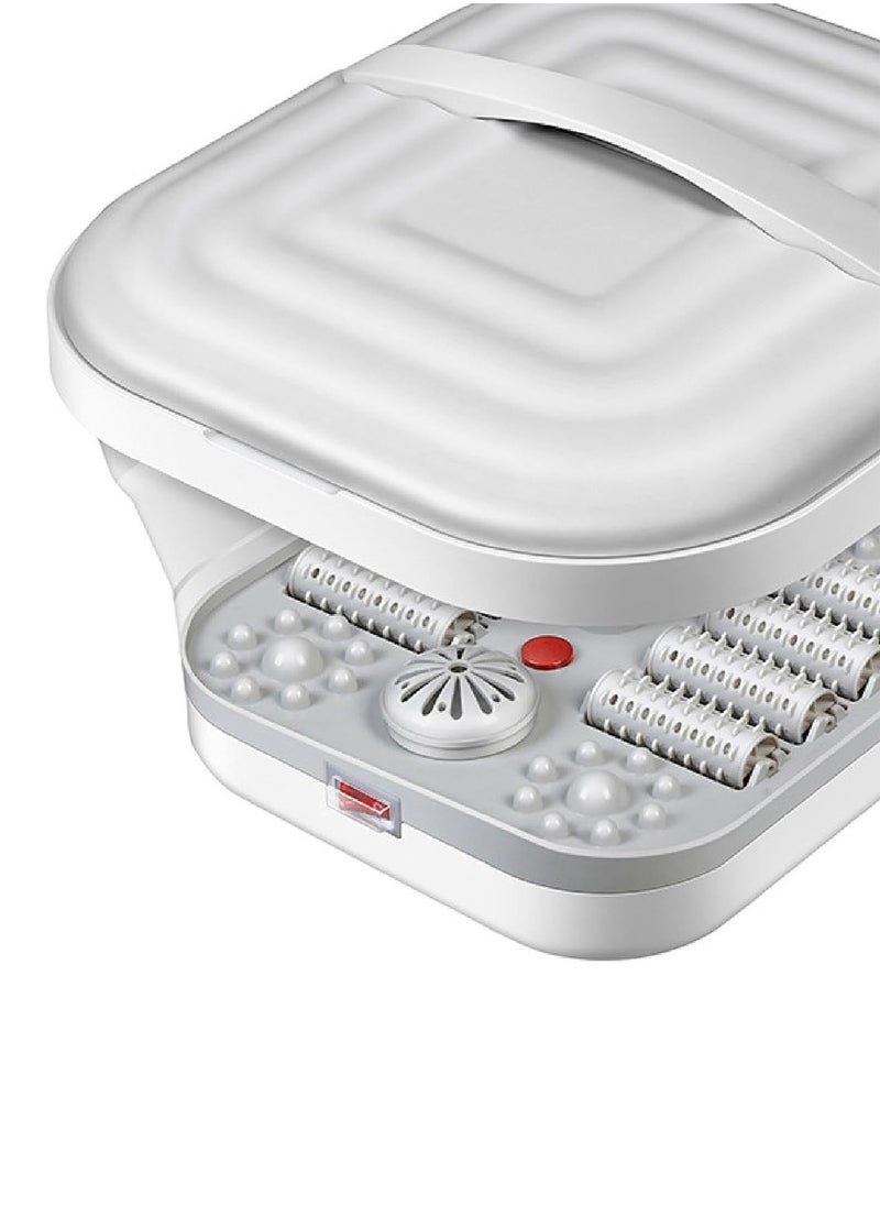 CATANES - Electric Roldable Foot Spa Infrared Vibrating Bath Massager Soothing Rollers Collapsible Foot Spa Bath Pedicure with Heat / Greyish White - Image 1