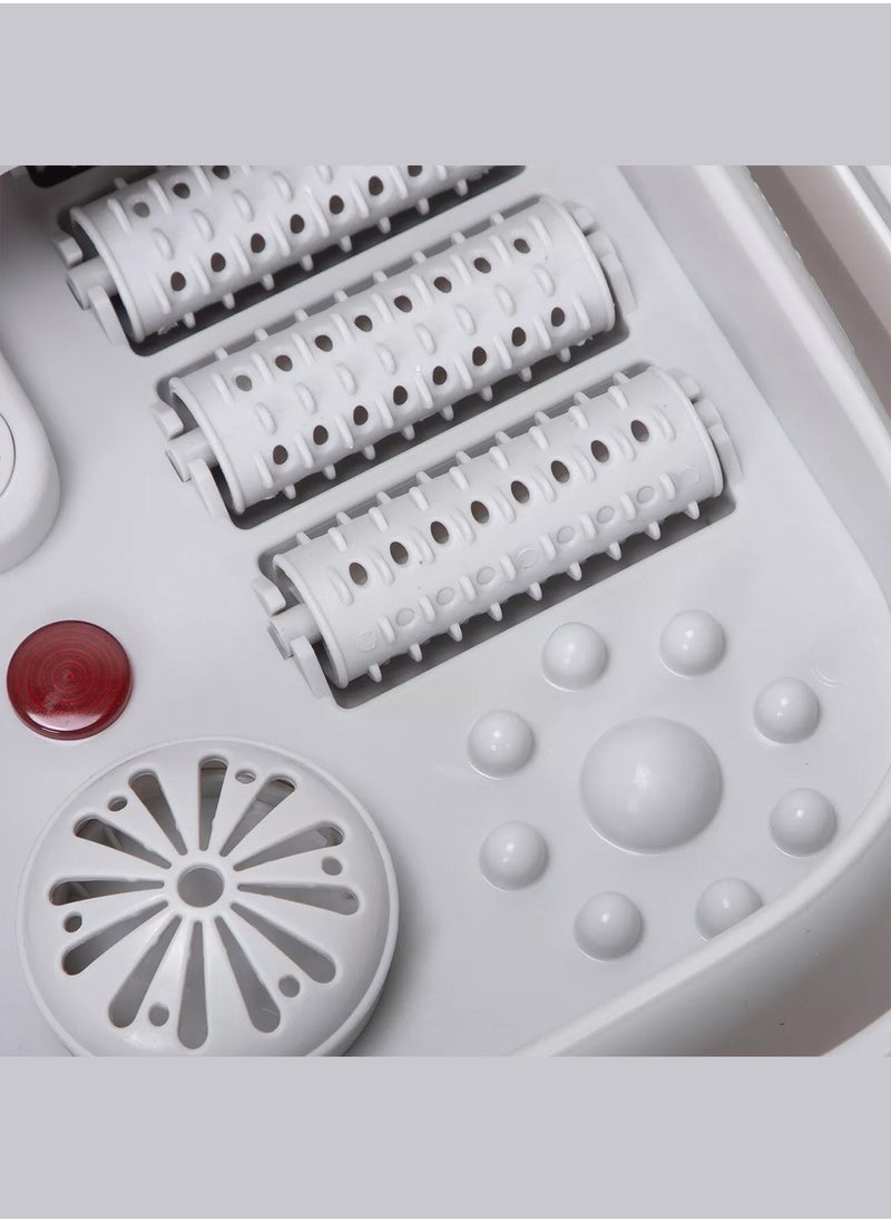CATANES - Electric Roldable Foot Spa Infrared Vibrating Bath Massager Soothing Rollers Collapsible Foot Spa Bath Pedicure with Heat / Greyish White - Image 1