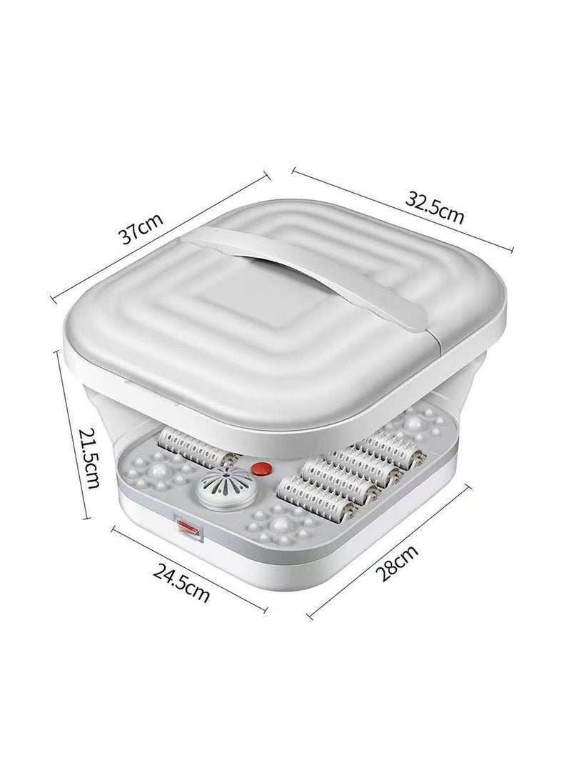 CATANES - Electric Roldable Foot Spa Infrared Vibrating Bath Massager Soothing Rollers Collapsible Foot Spa Bath Pedicure with Heat / Greyish White - Image 1