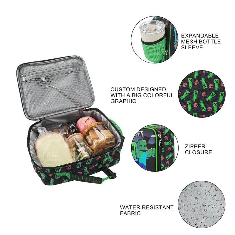 Bioworld Minecraft Creepers and Block Characters Insulated Lunch Kit - Image 3