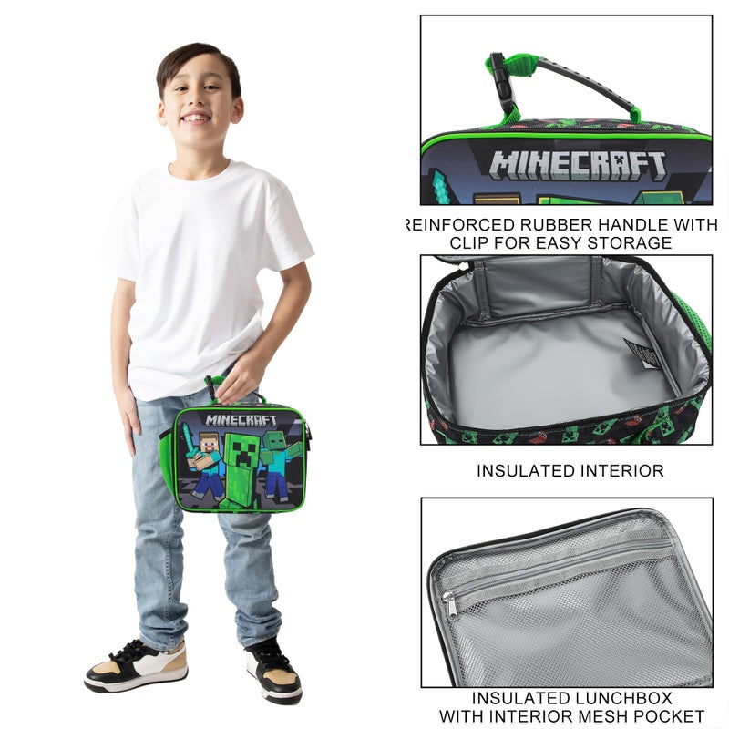 Bioworld Minecraft Creepers and Block Characters Insulated Lunch Kit - Image 4