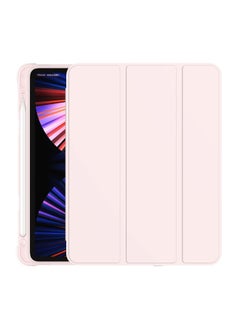 Case Cover For iPad Pro 11 2022 / 2021 / 2020 3-folding Horizontal Flip PU Leather + TPU Aitbag Shockproof Half Paste Tablet Case with Holder & Pen Slot & Sleep / Wake-up Function Cherry Pink