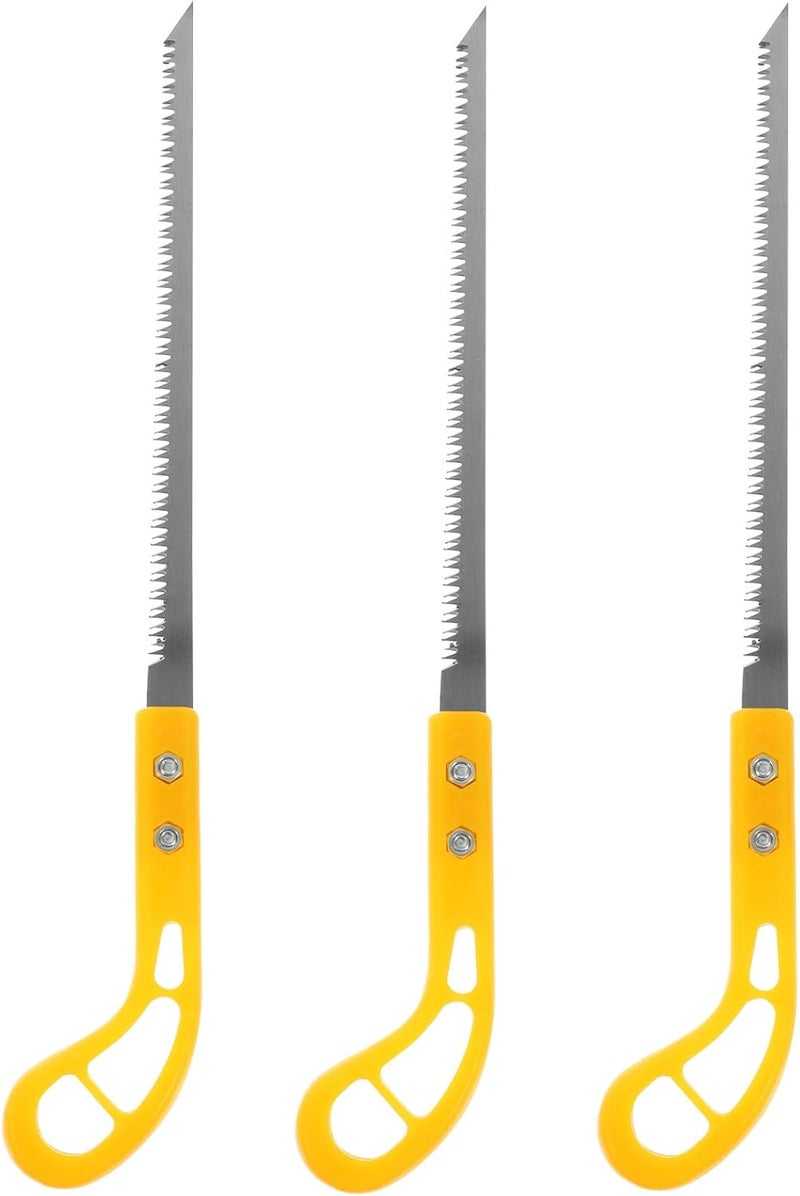Abaodam 3pcs Mini Hand Saw Set Portable Woodworking Japanese Pull Saw with Sharp Blade Yellow Plastic Handle for Carpentry, Gardening, Tree Pruning and Camping - Image 1