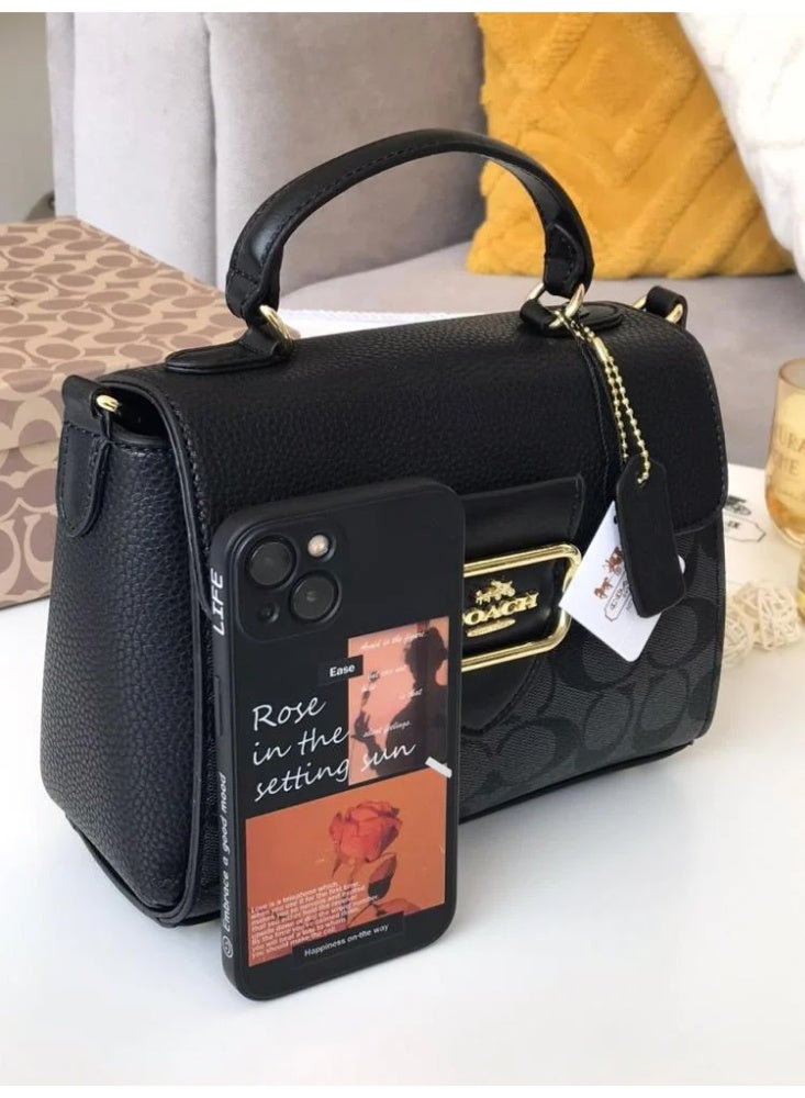 coachoutlet Coach Morgan Top Handle Bag In Blocked Signature Canvas, Women's Shoulder Bag, Women's Hand Bag, Women's Cross-Body Bag, Women's Hand Bag - Image 3