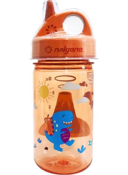 12OZ Grip-N-Gulp Kids Orange Volcano Tritan Water Bottle