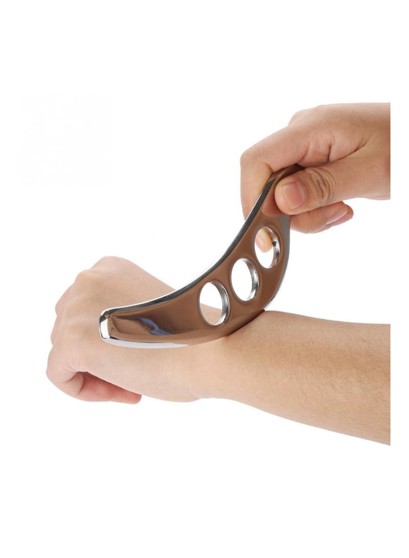SOLARAE Gua Sha Massage Tool, 420 Stainless Steel Scraping Board, Body Scraping Therapy Tool, Spa Board Tool for Reducing Pain From Neck Shoulder Back Muscle, Anti-Allergic, Anti-Corrosion(1 Pack) - Image 5