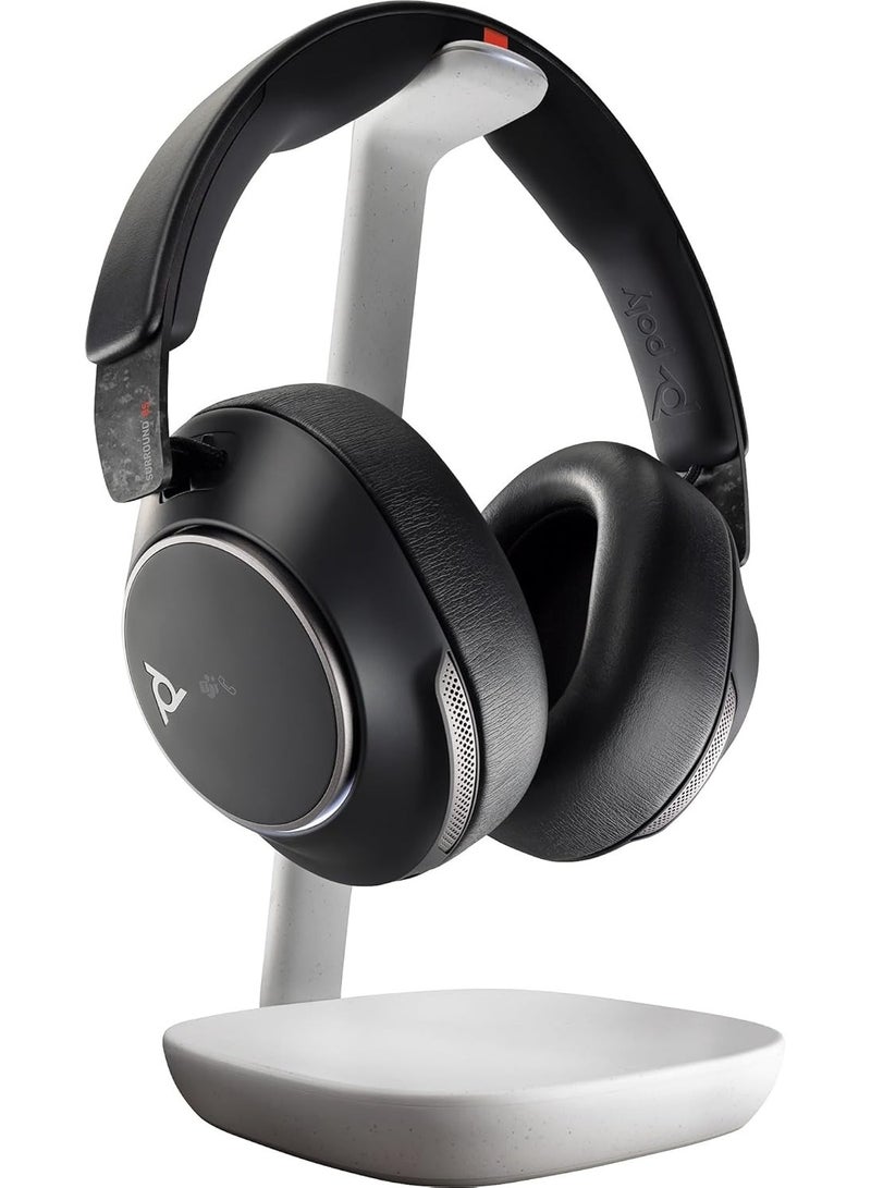 Poly Voyager Surround 85 UC Wireless Bluetooth 5.3 Headset w/ USB-C & USB-A Adapter, Boomless 6+4 Mic Noise-Cancelling, Hybrid ANC, 40mm Drivers, 21h Talk/24h Playtime, Microsoft Teams Certified, Charging Stand + Carry Case | 8G7T8AA - Image 4