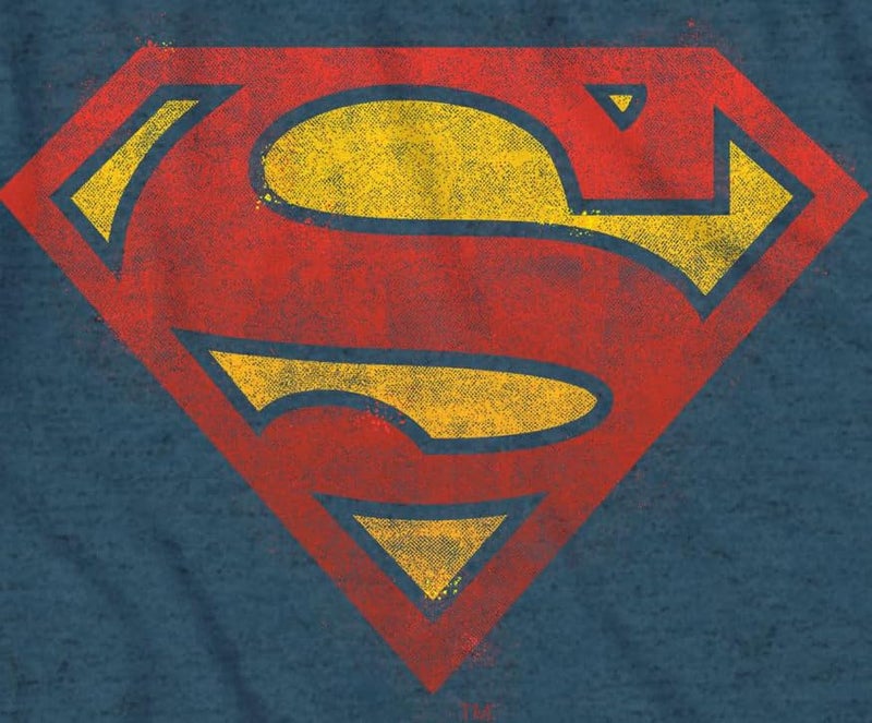 Superman Logo Symbol Justice League DC Costume Adult T-Shirt(LG, Indigo Black Heather) - Image 5