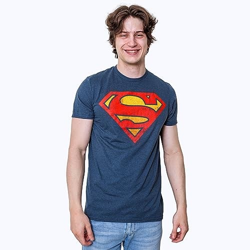 Superman Logo Symbol Justice League DC Costume Adult T-Shirt(LG, Indigo Black Heather) - Image 4