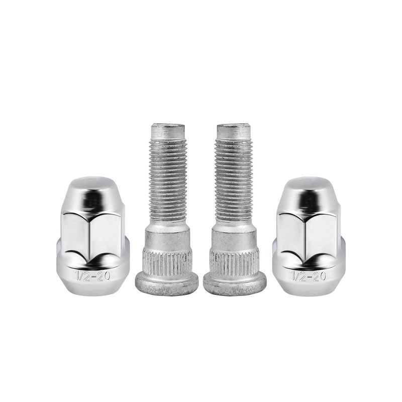 Mysttoo 4PCS 1220 Chrome Wheel Lug Stud Nut Set Compatible with 20022010 Jeep Grand Cherokee Commander and 20072018 Wrangler JK Rear Wheels 610448 6036747AA