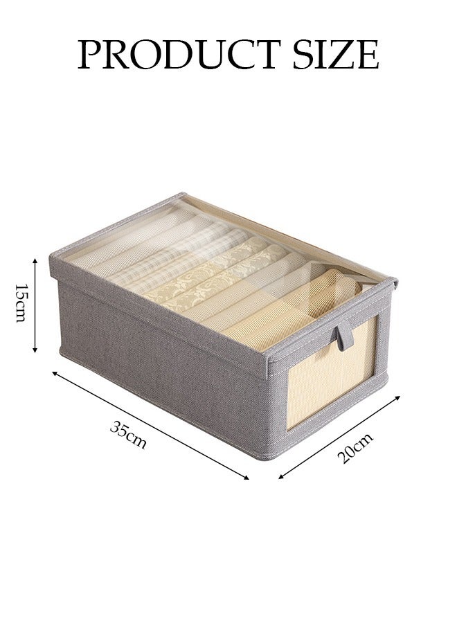DUNISO Wardrobe organizer, stackable cotton drawer wardrobe with lid, transparent mesh windows and handles, cubic storage box for home bedroom office, used for storing clothes, jeans, leggings, sweaters, toys  - Image 4