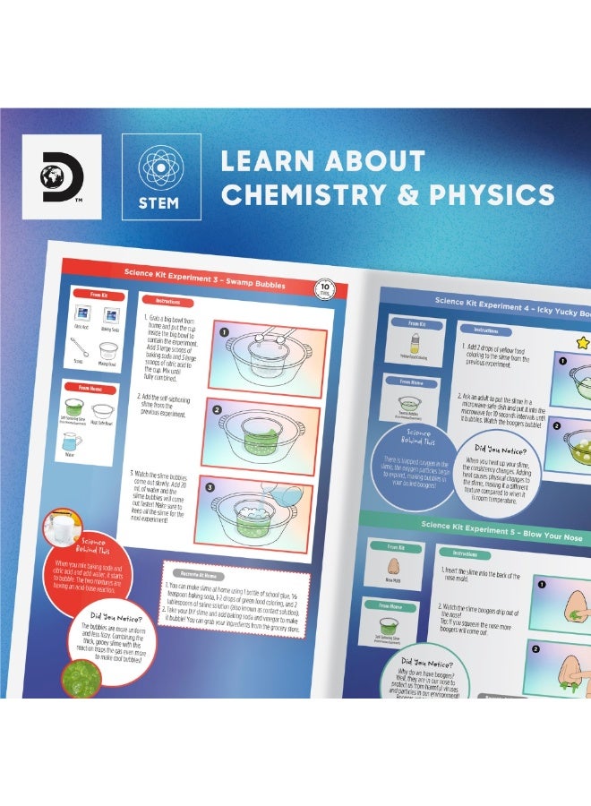 Discovery Science Lab Kit for Kids, 28 STEM Experiments with Slime, Bubbling Reactions & Glowing Eyeballs, Educational Chemistry Set with Tools & Ingredients for Ages 8+ - Image 3