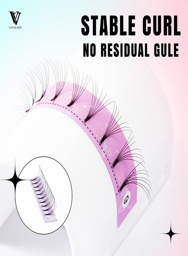 VAVALASH Eyelash Extensions 3D 4D 5D 6D 7D 10D Thickness 0.05/0.07/0.1 C/D Curl Eyelashes Short Stem heat bonded Premade Fans Russian Volume Pre-fanned Lash Extensions Supplies (7D-0.07-D-13mm) - Image 3