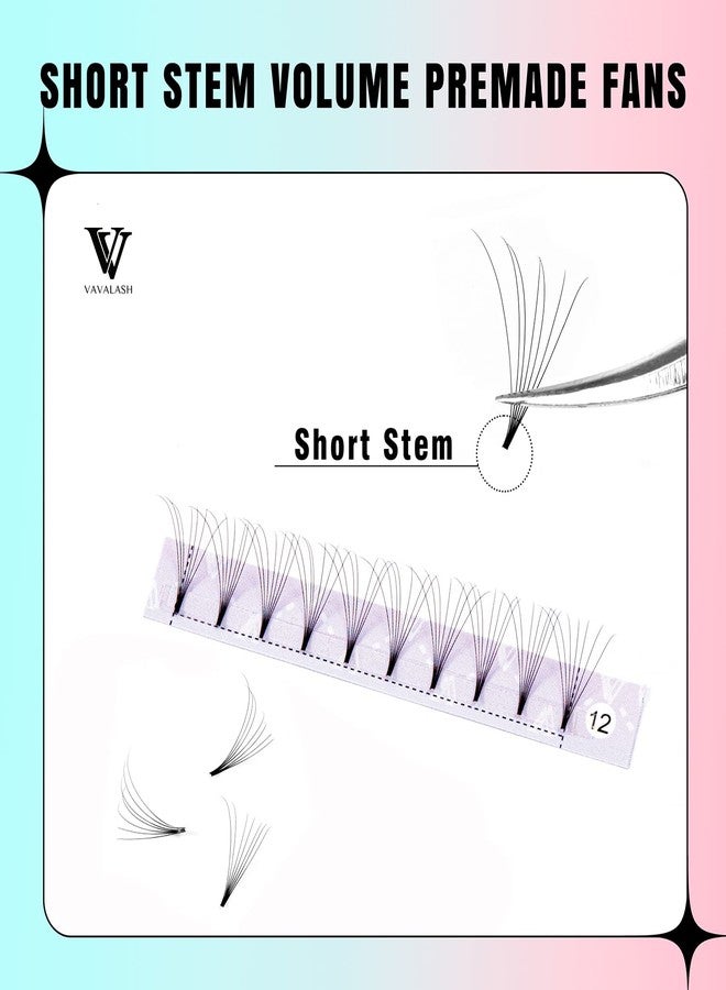 VAVALASH Eyelash Extensions 3D 4D 5D 6D 7D 10D Thickness 0.05/0.07/0.1 C/D Curl Eyelashes Short Stem heat bonded Premade Fans Russian Volume Pre-fanned Lash Extensions Supplies (7D-0.07-D-13mm) - Image 2