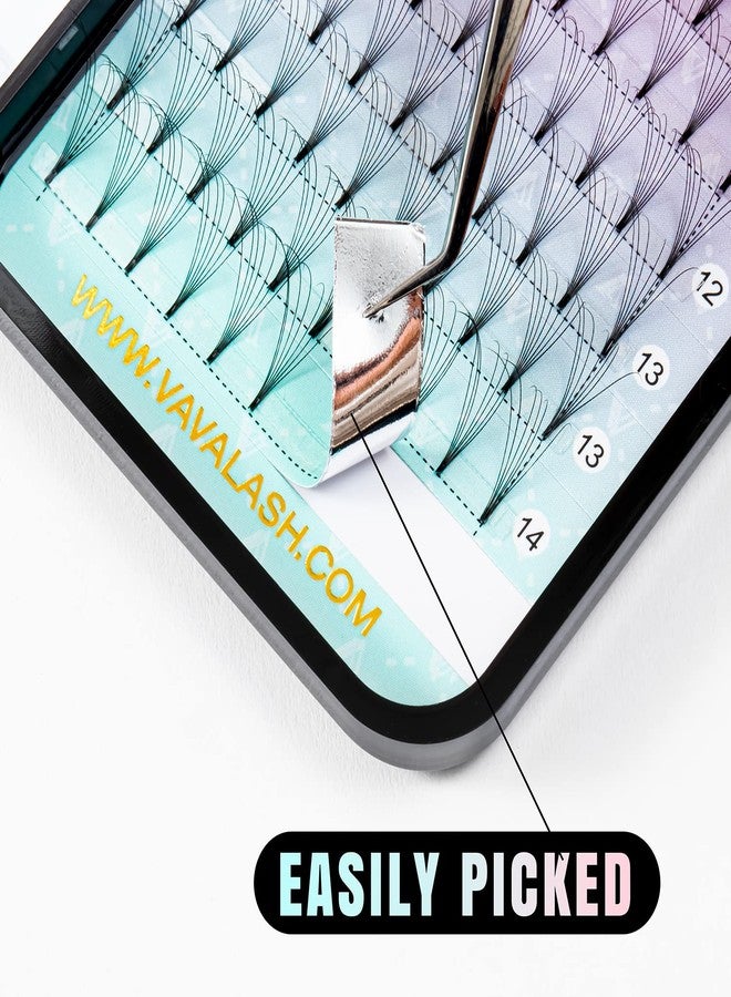 VAVALASH Eyelash Extensions 3D 4D 5D 6D 7D 10D Thickness 0.05/0.07/0.1 C/D Curl Eyelashes Short Stem heat bonded Premade Fans Russian Volume Pre-fanned Lash Extensions Supplies (7D-0.07-D-13mm) - Image 4