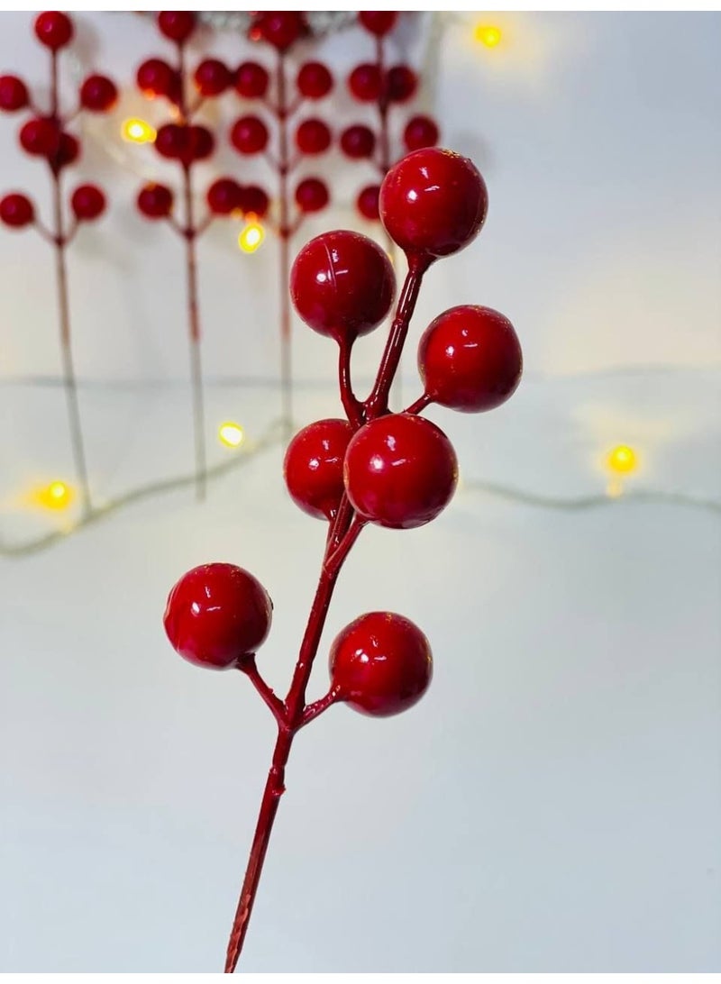 Plastic Cherry Branch Christmas Ornament Branch Length: 18 cm - Image 1