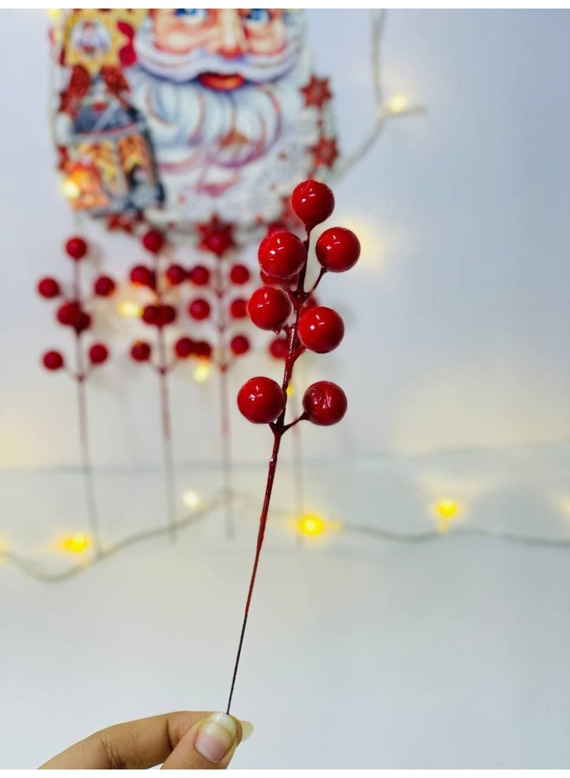 Plastic Cherry Branch Christmas Ornament Branch Length: 18 cm - Image 2