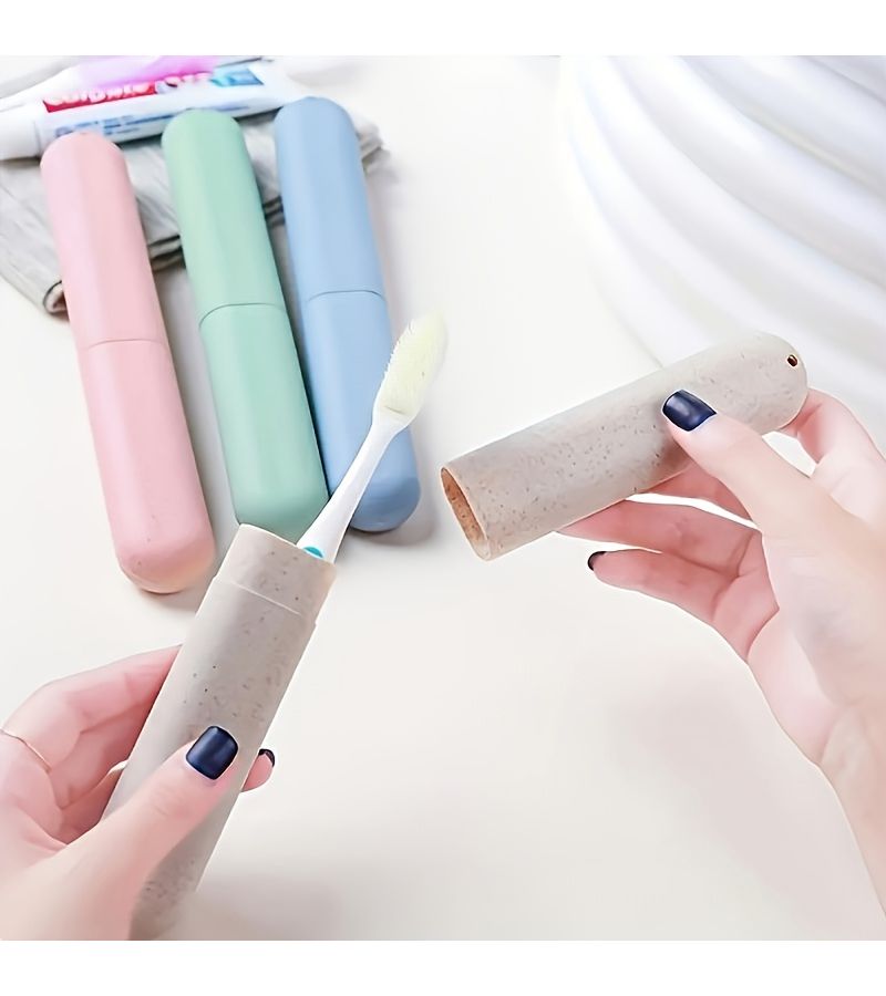 Green Travel Toothbrush Case Plastic Holder With Ventilation Holes - Image 4
