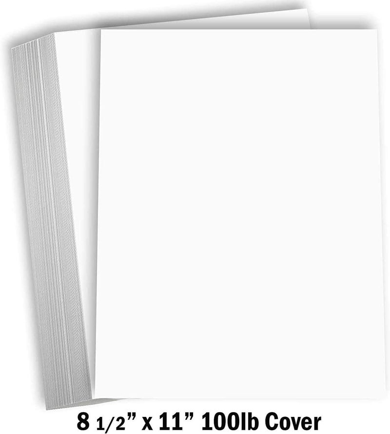 Hamilco White Cardstock Thick Paper - 8 1/2 x 11" Blank Heavy Weight 100 lb Cover Card Stock - for Brochure Award and Stationery Printing 100 Pack (Bright) - Image 3
