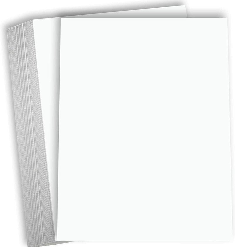 Hamilco White Cardstock Thick Paper - 8 1/2 x 11" Blank Heavy Weight 100 lb Cover Card Stock - for Brochure Award and Stationery Printing 100 Pack (Bright) - Image 1