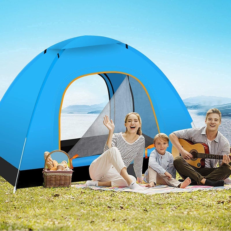 SUNBEET Tent 4 Person Family Camping Waterproof Weather Dome Polyester, Terylene Backpacking Tent with Floor Mat, (Multicolour) (4 Person) - Image 5