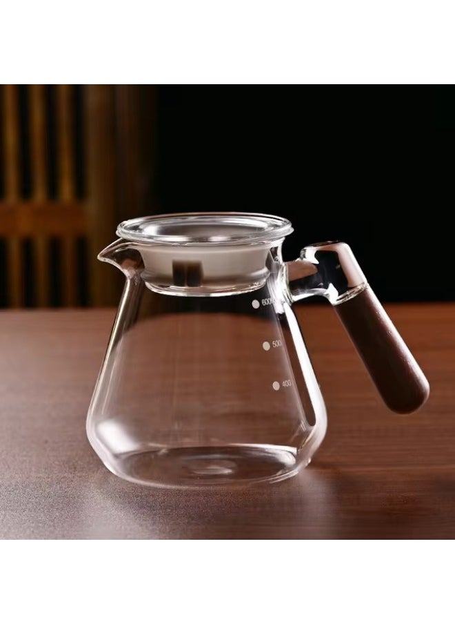 RANK - Server coffee jug with wooden handle, brown/transparent, 600 ml - Image 1