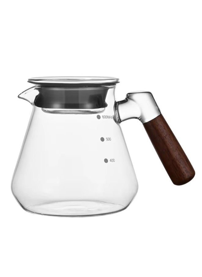 RANK - Server coffee jug with wooden handle, brown/transparent, 600 ml - Image 1