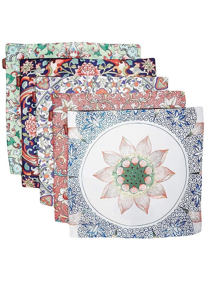 AEROHAVEN® Premium Satin Turkish Designer Decorative Throw Pillow/Cushion Covers Set of 5 (16 inch x 16 inch) - Image 1