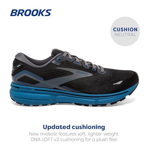 Brooks Men's Ghost 15 Neutral Running Shoe - Black/Blackened Pearl/Blue - 10 Medium - Image 3