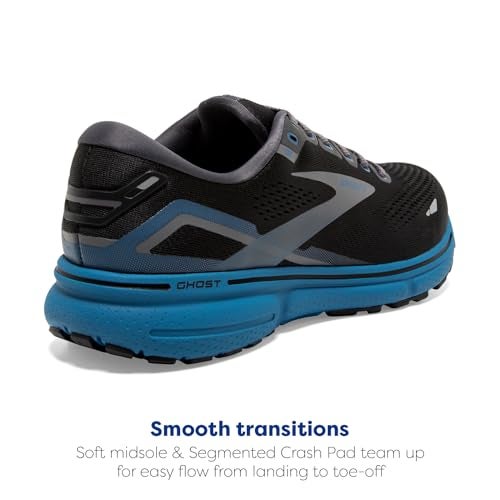 Brooks Men's Ghost 15 Neutral Running Shoe - Black/Blackened Pearl/Blue - 10 Medium - Image 4