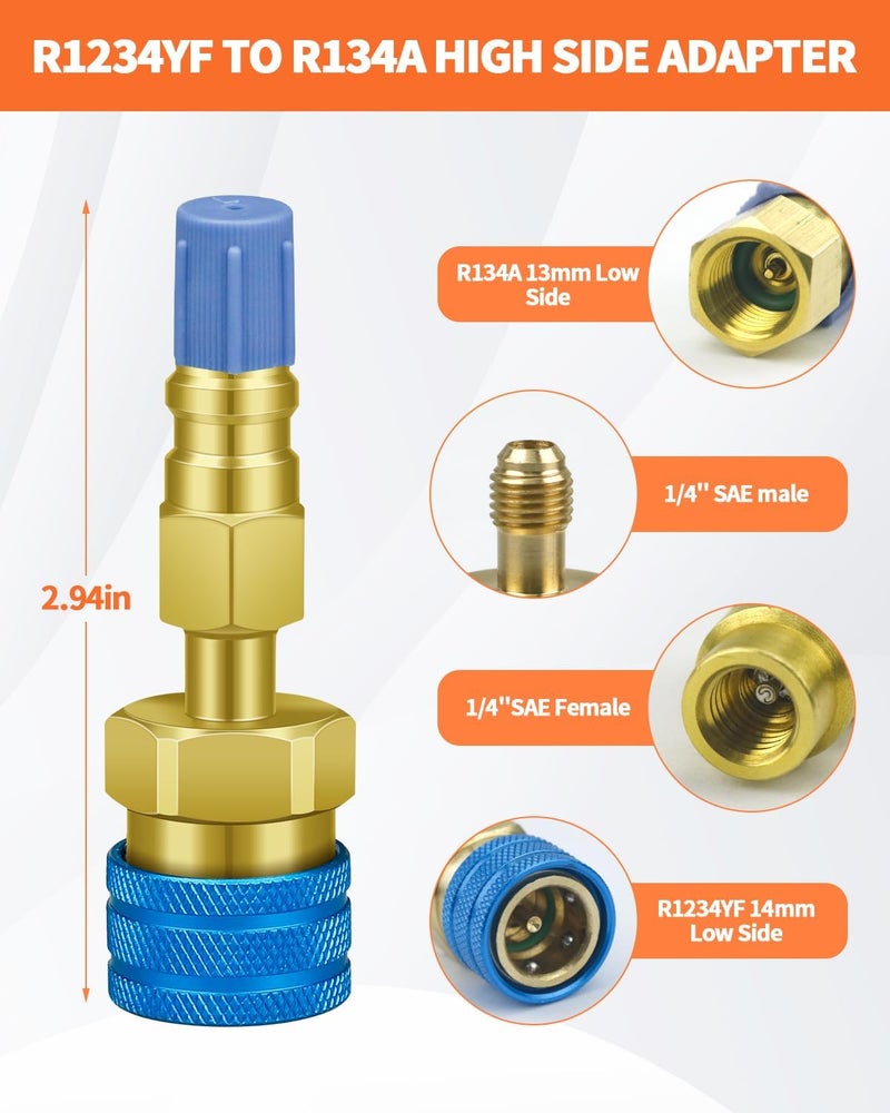 OXDFK مجموعة تحويل موصل سريع من R1234YF إلى R134A لشحن مكيف الهواء - Image 3