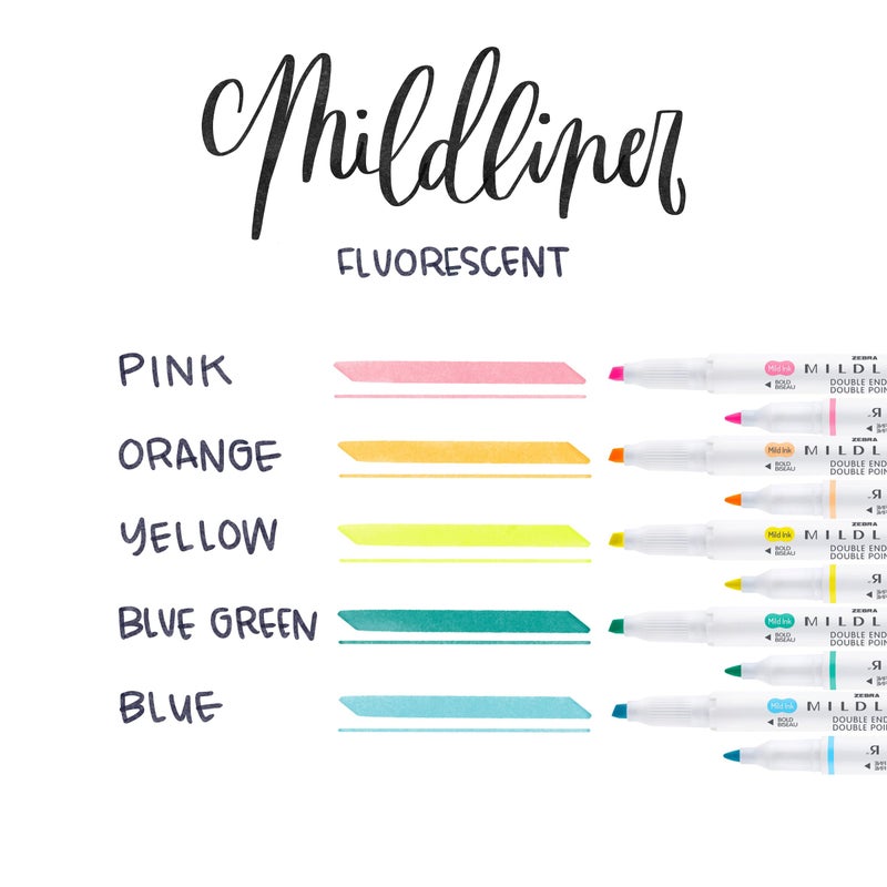 Zebra Pen MILDLINER 5/PK FLUORESCNT, Multicolors - Image 2