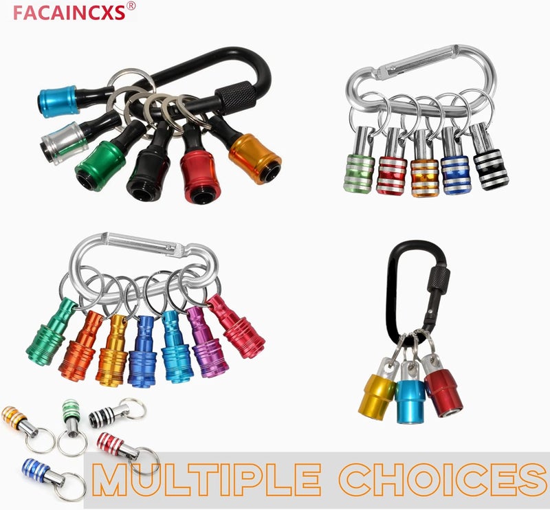 حامل بتات FACAINCXS مقاس 1/4 بوصة، ساق سداسية، حامل بتات مفك براغي، قضيب تمديد، سلسلة مفاتيح، محول براغي، تغيير مثقاب، مفكات براغي يدوية، حامل بتات مثقاب محمول (10 قطع) - Image 5