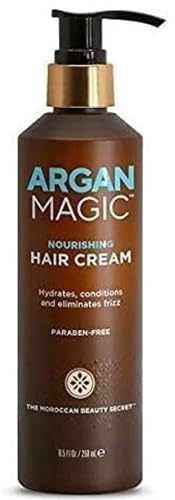 Argan Magic Nourishing Hair Cream - Hydrates, Conditions, and Eliminates Frizz for All Hair Types | Seals in Shine | Made in USA, Paraben Free, Cruelty Free (8.5 oz) - Image 1