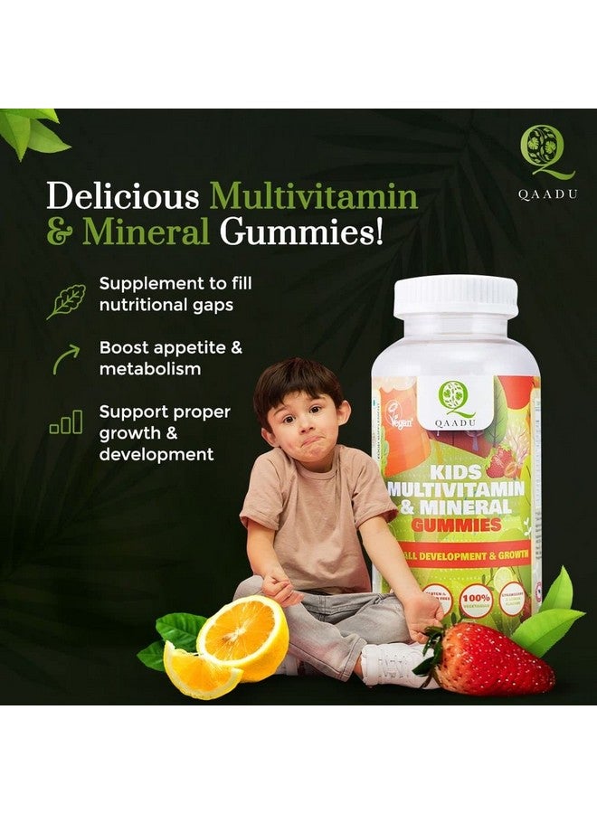 QAADU Multivitamin Gummies For Kids | 60 Gummies | Strawberry & Lemon Flavor | Health Gummies, Power Gummies, Strengthens & Boosts Energy, Kids Daily Dose Of Multivitamin With Vitamin A, E, D, C B12 - Image 3