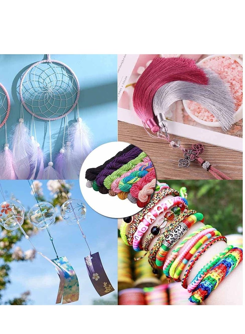 Excefore 20 PCS 1mm Waxed Polyester Cord, Nylon Beading String, Crafting Macrame Thread String, Suitable for Beading Jewellery Making (25m Each Color)  - Image 4