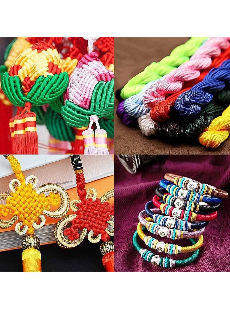 Excefore 20 PCS 1mm Waxed Polyester Cord, Nylon Beading String, Crafting Macrame Thread String, Suitable for Beading Jewellery Making (25m Each Color)  - Image 5