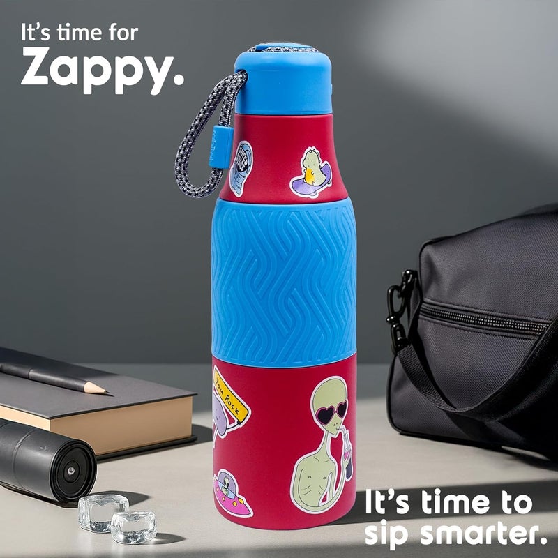 Rabitat ZAPPY Premium Vaccum Insulated Water Bottle 700ml Red Martian | Hot & Cold Stainless Steel Leakproof Water Bottle for Kids | Sipper for Kids | BPA Free | Rust Proof | ISI Certifed - Image 2
