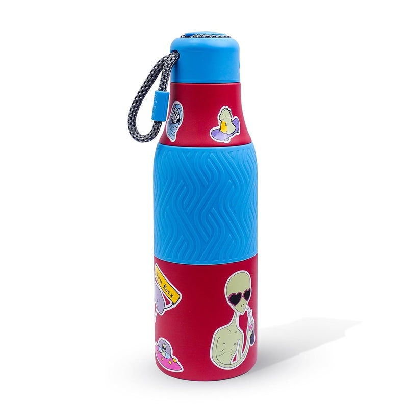 Rabitat ZAPPY Premium Vaccum Insulated Water Bottle 700ml Red Martian | Hot & Cold Stainless Steel Leakproof Water Bottle for Kids | Sipper for Kids | BPA Free | Rust Proof | ISI Certifed - Image 1