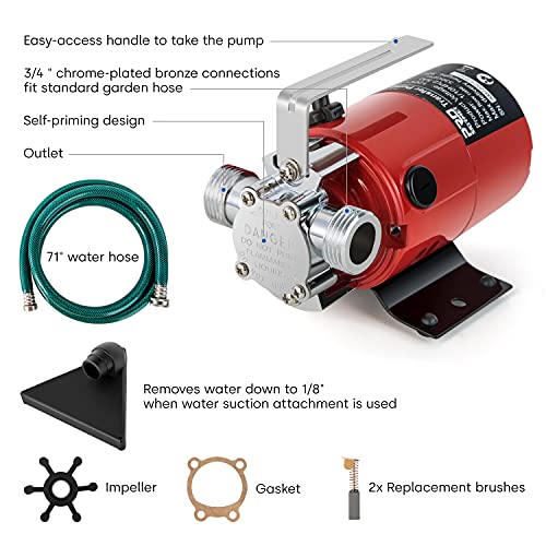Prostormer Utility Pump, Prostormer 1/10HP 120V Mini Portable Electric Water Transfer Pump 330GPH Plumbing Equipment with Water Hose Kit Great for Yard, Garden, Pool Draining - Image 2