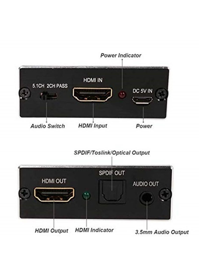 Generic HDMI Audio Extractor HDMI to HDMI Optical TOSLINK SPDIF  3.5mm Stereo Extractor Converter HDMI Audio Splitter Adapter  - Image 4