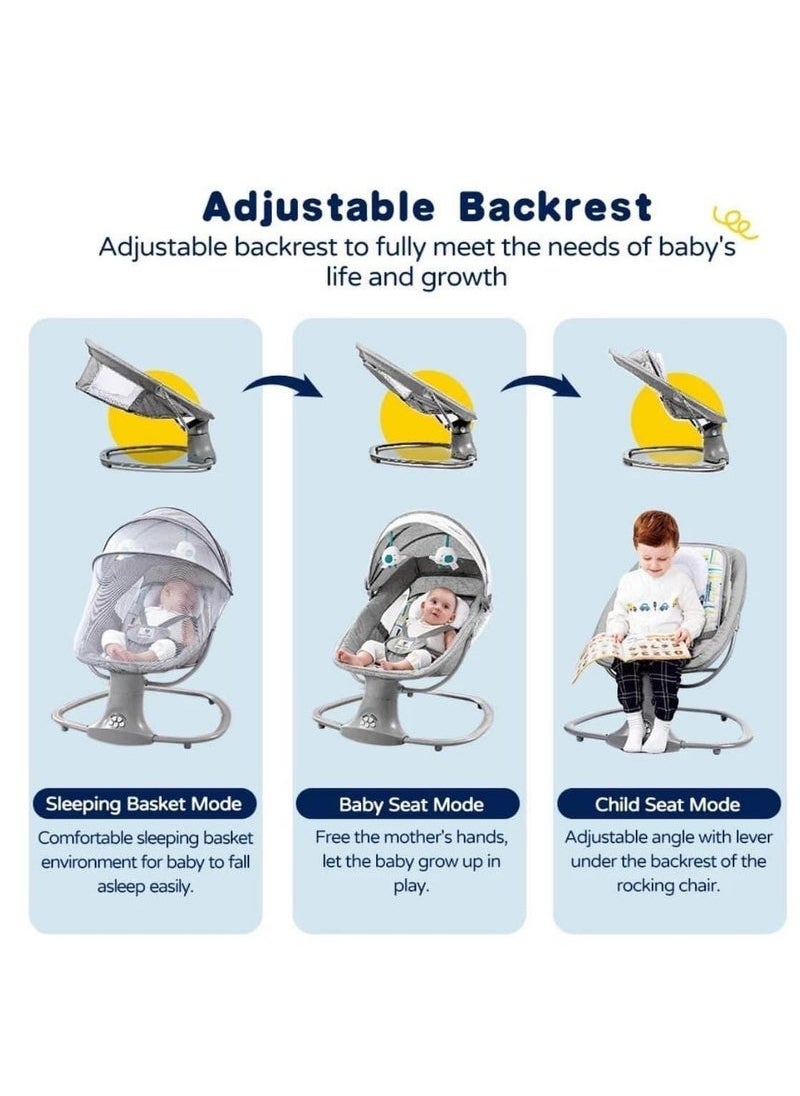 Arababy - 3-In-1 Multi-Functional Bassinet Baby Swings With Remote Control For Infants - Image 1